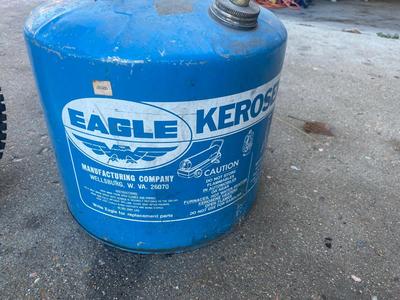 LARGE UTILITY WAGON AND COOL OLD KEROSENE CAN