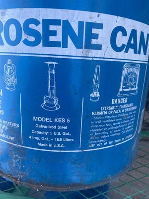 LARGE UTILITY WAGON AND COOL OLD KEROSENE CAN