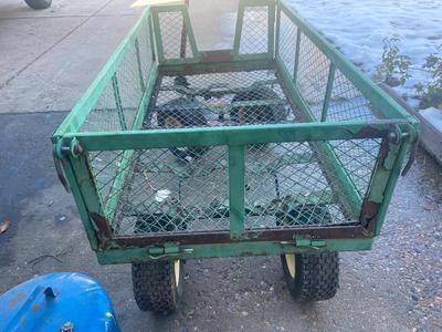 LARGE UTILITY WAGON AND COOL OLD KEROSENE CAN