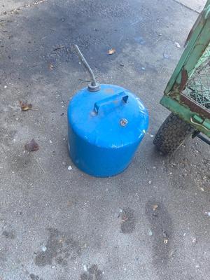 LARGE UTILITY WAGON AND COOL OLD KEROSENE CAN