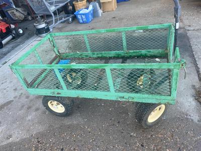 LARGE UTILITY WAGON AND COOL OLD KEROSENE CAN