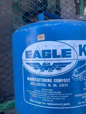 LARGE UTILITY WAGON AND COOL OLD KEROSENE CAN