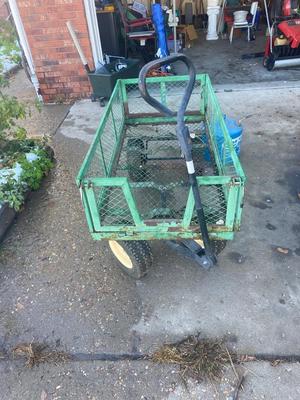 LARGE UTILITY WAGON AND COOL OLD KEROSENE CAN