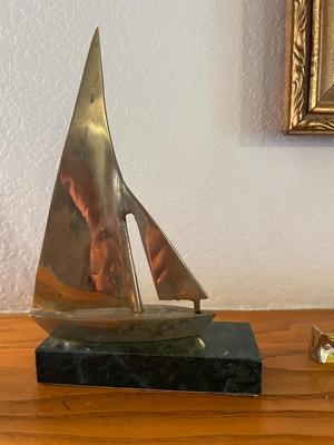 2 BRASS SAILBOATS