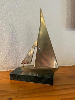 2 BRASS SAILBOATS