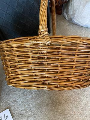 WICKER BASKET, STOOL AND MORE