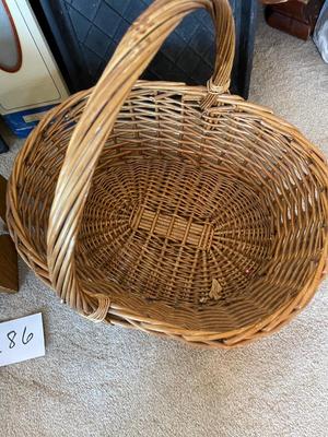 WICKER BASKET, STOOL AND MORE