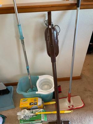 MOP AND SPIN, SWIFFER DUSTERS AND VAC MAN POWER BROOM