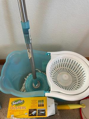 MOP AND SPIN, SWIFFER DUSTERS AND VAC MAN POWER BROOM