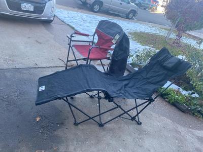 VERY NICE GREAT-LAND OUTDOOR LOUNGE CHAIR, & CHAIR WITH A BUILT IN SIDE TABLE