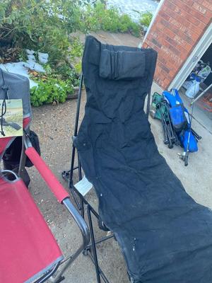 VERY NICE GREAT-LAND OUTDOOR LOUNGE CHAIR, & CHAIR WITH A BUILT IN SIDE TABLE