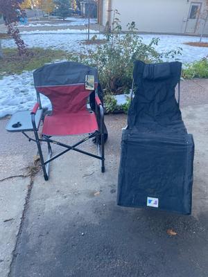VERY NICE GREAT-LAND OUTDOOR LOUNGE CHAIR, & CHAIR WITH A BUILT IN SIDE TABLE