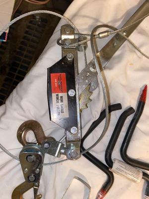 HAUL MASTER MINI CABLE WINCH PULLER, BUNGEE CORDS, RATCHET STRAPS, HOOKS AND MORE!