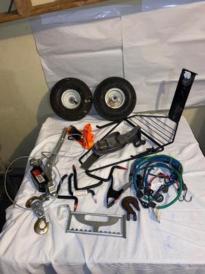 HAUL MASTER MINI CABLE WINCH PULLER, BUNGEE CORDS, RATCHET STRAPS, HOOKS AND MORE!