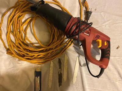 CHICAGO ELECTRIC RECIPROCATING SAW, EXTENSION CORD AND BLADES