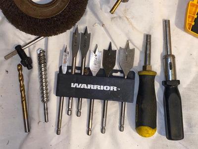 CORDED ELECTRIC DRILL, DIFFERENT BITS & WIRE WHEELS