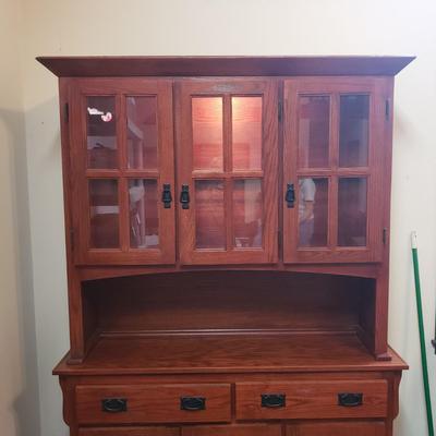 Mission Style Two Piece Hutch (LR-KD)