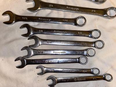 PITTSBURGH AND KOBALT END WRENCHES SAE