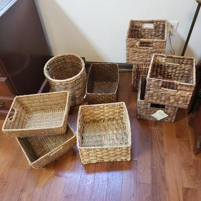 Nine Woven Storage Baskets (LR-KD)