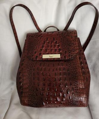 Brahmin MARGO Croc Embossed Leather Backpack Daypack