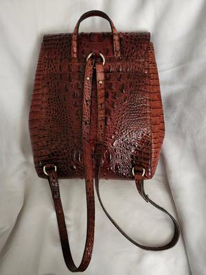 Brahmin MARGO Croc Embossed Leather Backpack Daypack