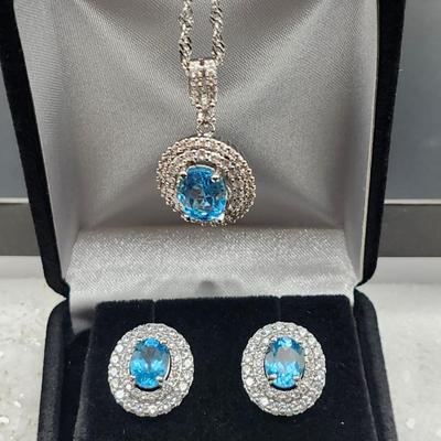 Topaz 3 - piece set set in 10K White Gold