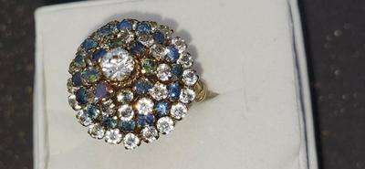Sapphire And Topaz High Dome Ring
