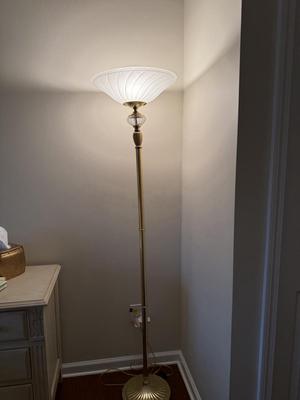 Gold and crystal floor lamp