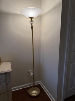 Gold and crystal floor lamp