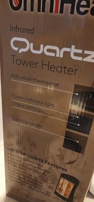 Lot 487 Presto Heat Dish With Foot Light & Omni Heat Infrared Quartz Tower Heater
