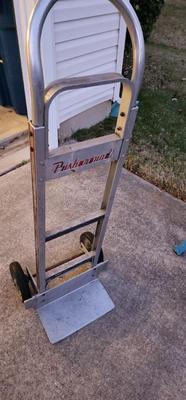Lot 488 Six Foot Werner Frame Ladder & Push Around Two Wheel Aluminum Dolly