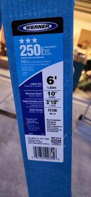 Lot 488 Six Foot Werner Frame Ladder & Push Around Two Wheel Aluminum Dolly
