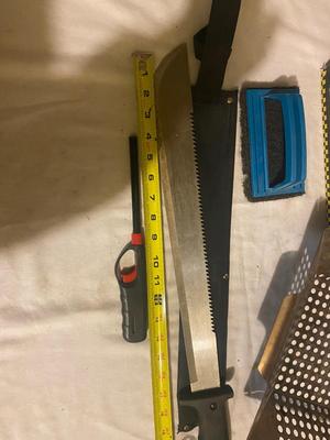 MACHETE, GRILL COVER, COOKING RACK, SCRUBBER & LIGHTER