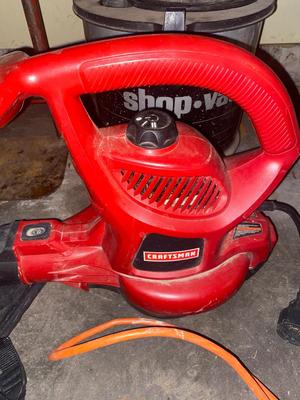 LITTLE HAND TRUCK, SMALL SHOP-VAC, CRAFTSMAN LEAF BLOWER, EXTENSION CORD