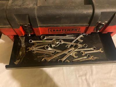 CRAFTSMAN TOOL BOX WITH A VARIETY OF TOOLS AND MORE