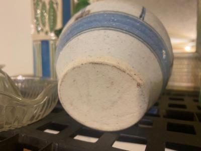 A VARIETY OF GLASS AND POTTERY