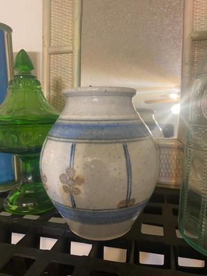 A VARIETY OF GLASS AND POTTERY