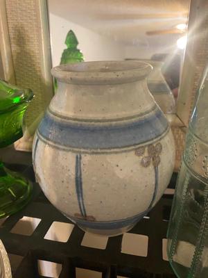 A VARIETY OF GLASS AND POTTERY