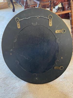 WOODEN MIRROR AND OVAL MIRROR