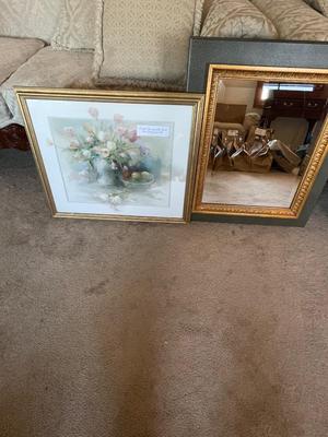 FRAMED ART AND MIRROR
