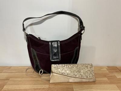 Purple Purse and Gold Clutch