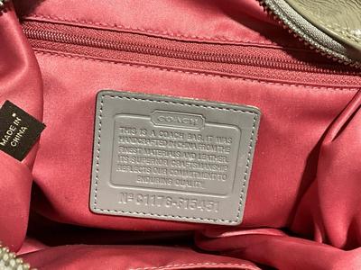 Coach grey leather and pick pattern Purse