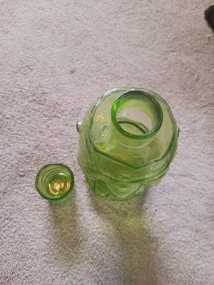 LIME COLORED JOLLY MOUNTAINEER DECANTER