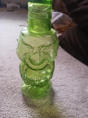 LIME COLORED JOLLY MOUNTAINEER DECANTER
