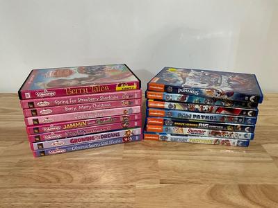 Strawberry Short cake and Paw Patrol DVDs