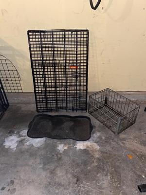 DOG KENNEL, FLOOR MAT, WIRE BASKET