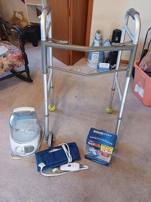 SOCK SLIDER, GUARDIAN WALKER, HEATING PAD, AND HUMIDIFIER