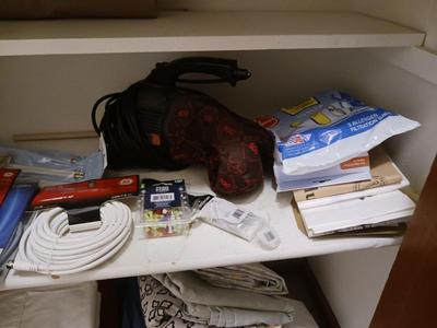 HAND HELD DIRT DEVIL VACUUM, HOT GLUE GUN, AUDIO VIDEO CABLES AND MORE!