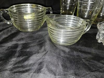 ANCHOR HOCKING PITCHER AND OTHER PRETTY GLASSESARE