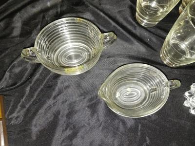 ANCHOR HOCKING PITCHER AND OTHER PRETTY GLASSESARE